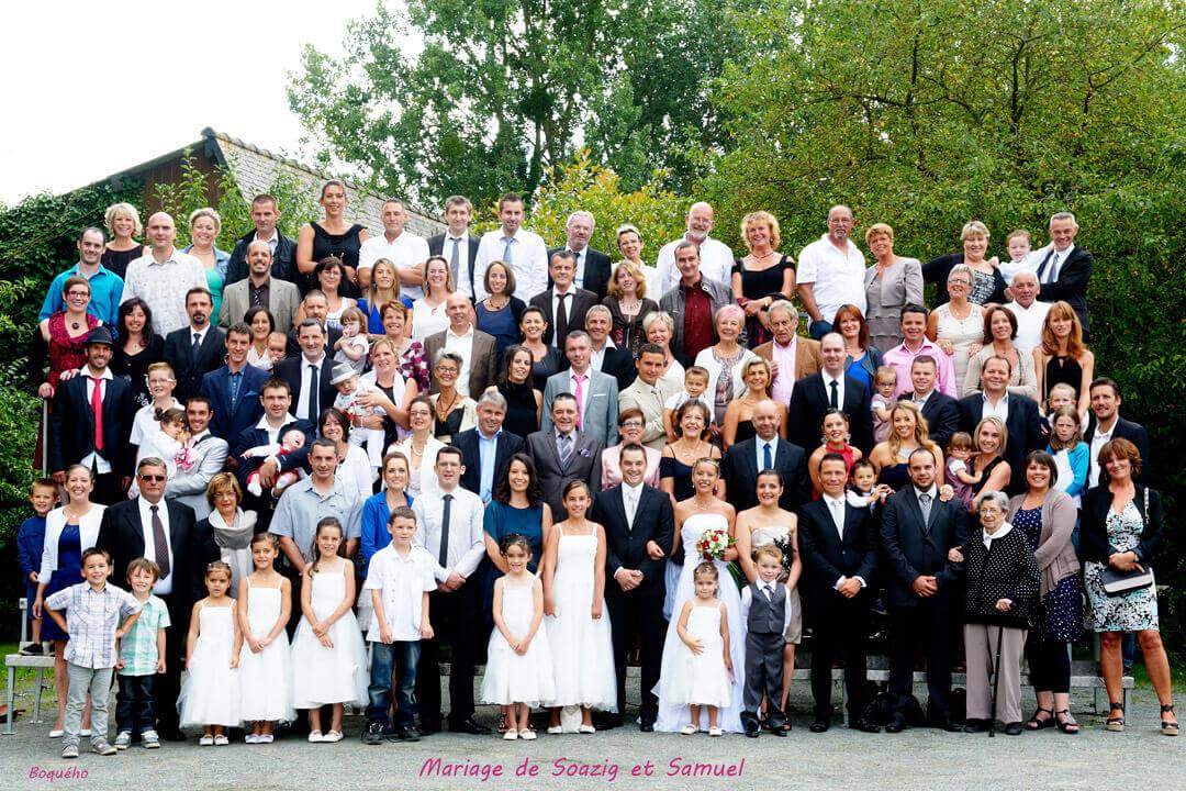 Photo de groupe, mariage à Boquého, Bretagne