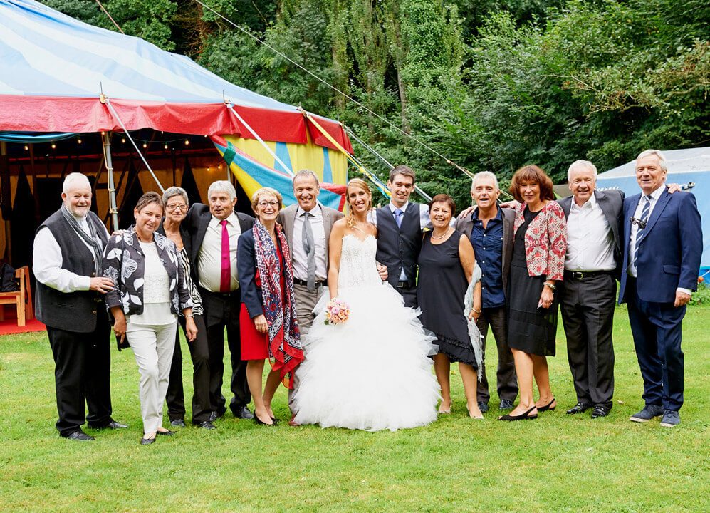 Photo de groupe, mariage dans le Morbihan