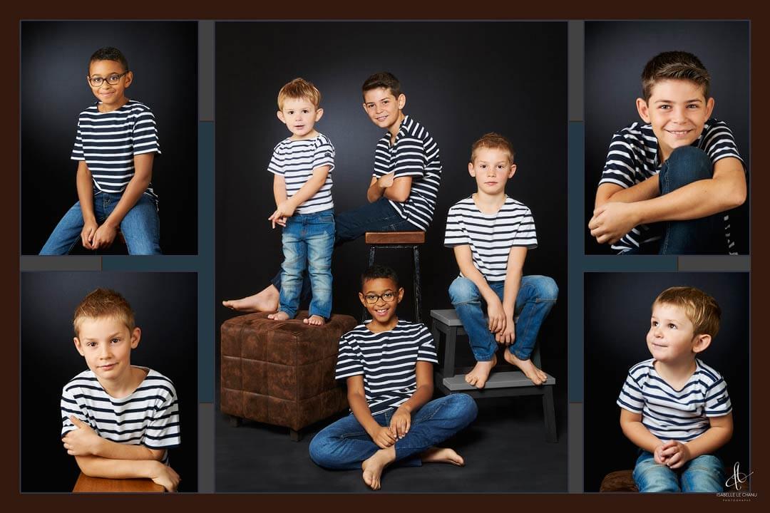 Tableau portrait enfants en marinière